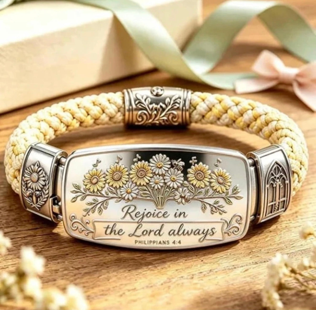 RJS Rejoice In the Lord Always Stretch Band Bracelet