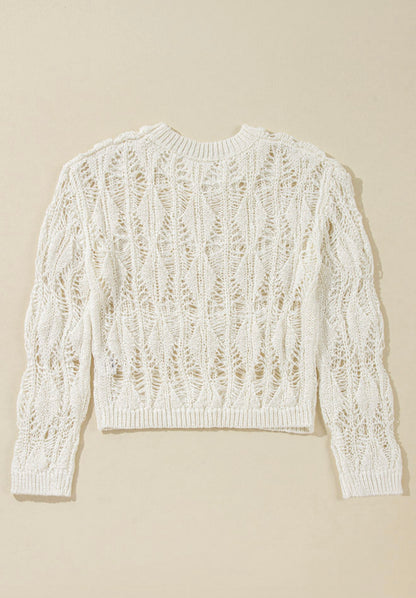 A37 Ivory Loose Woven Summer Sweater - Ivy's Gifts & Boutique