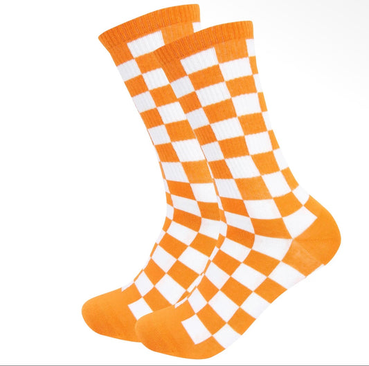 TNCK Tennessee Orange and White Checkered Socks