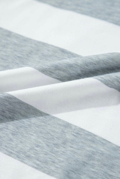 Gray and White color block design Comfy Dress