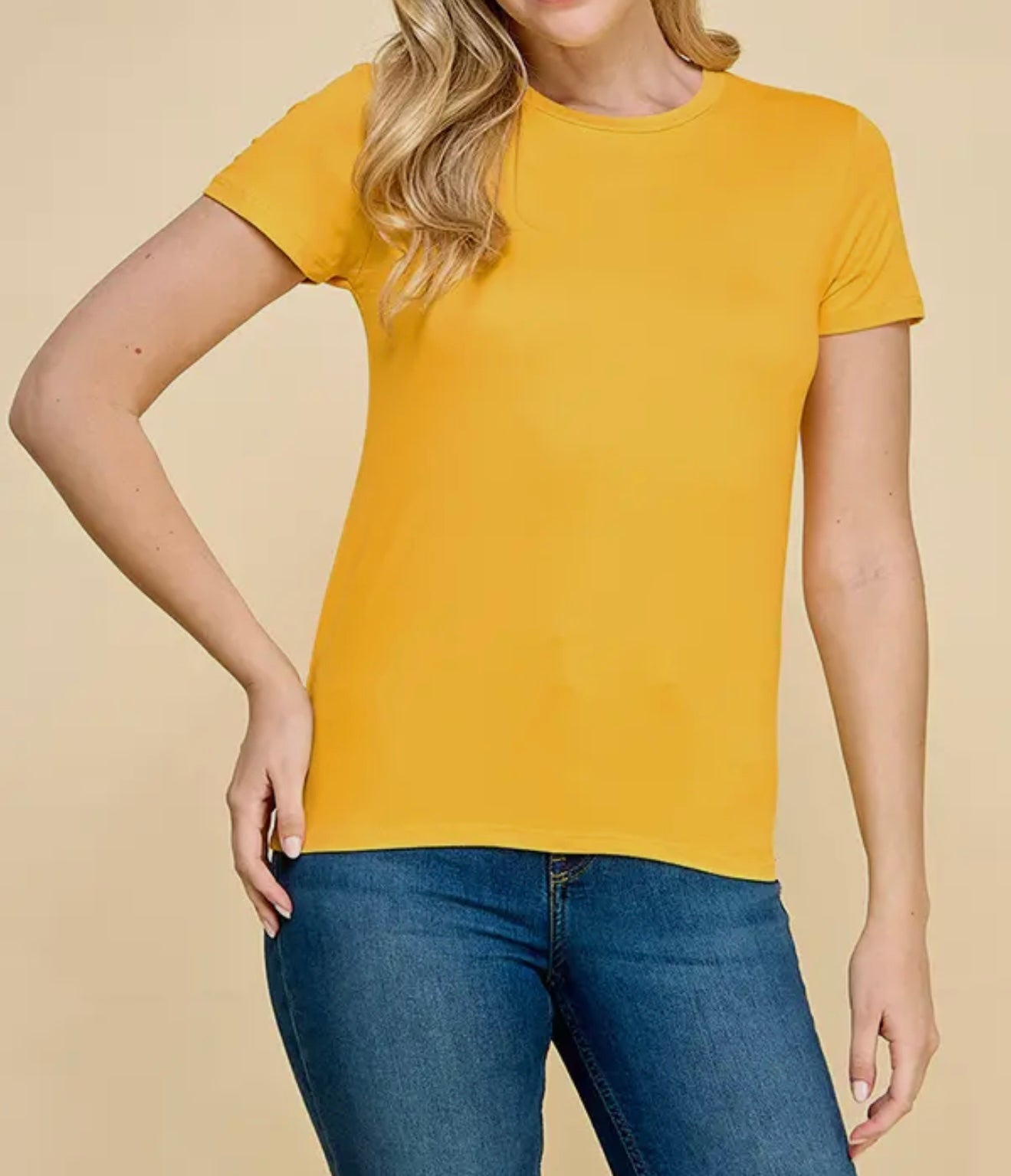 Crew Neck Form Fitting T Shirt - Ivy's Gifts & Boutique