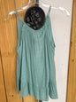 Muted Green Textured Fabric Spagetti Strap Top
