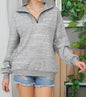 Marbled charcoal gray half zip lightweight sweatshirt by Ivy's Gifts & Boutique, soft fabric with a stylish half zip design.