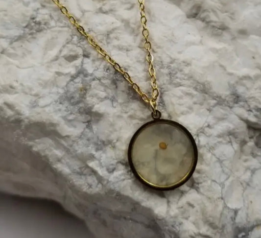 Mustard Seed in Round Pendant