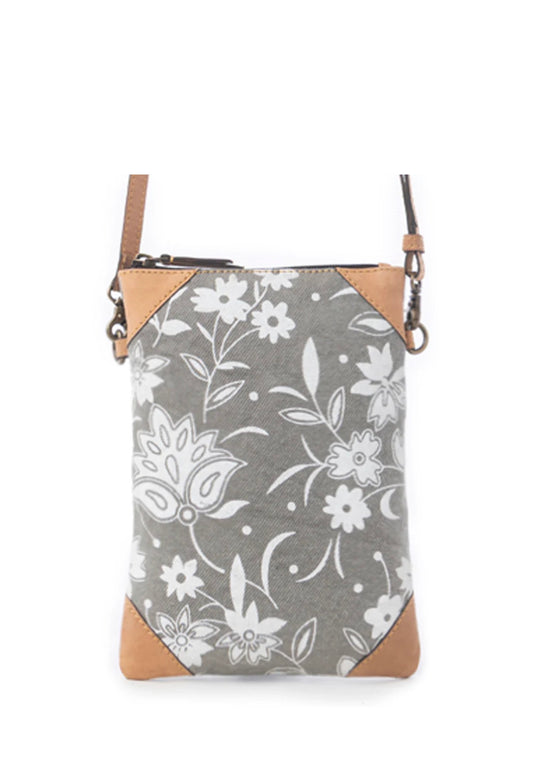 MY? Flower Horse Trail Small Crossbody Bag with Exterior Zip Pocket and Adjustable Leather Strap