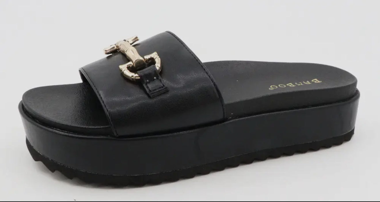 Bamboo New York Black Platform Sandal