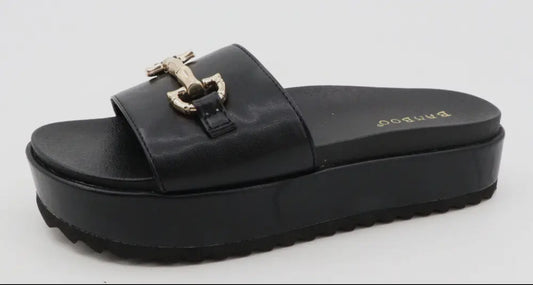 Bamboo New York Black Platform Sandal