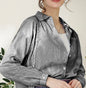 Black stripe button-down blouse by Ivy's Gifts & Boutique, featuring stylish design and versatile fashion options.