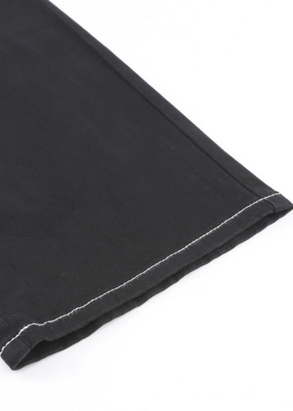 Black Cargo Pants with White Contrast Stiching