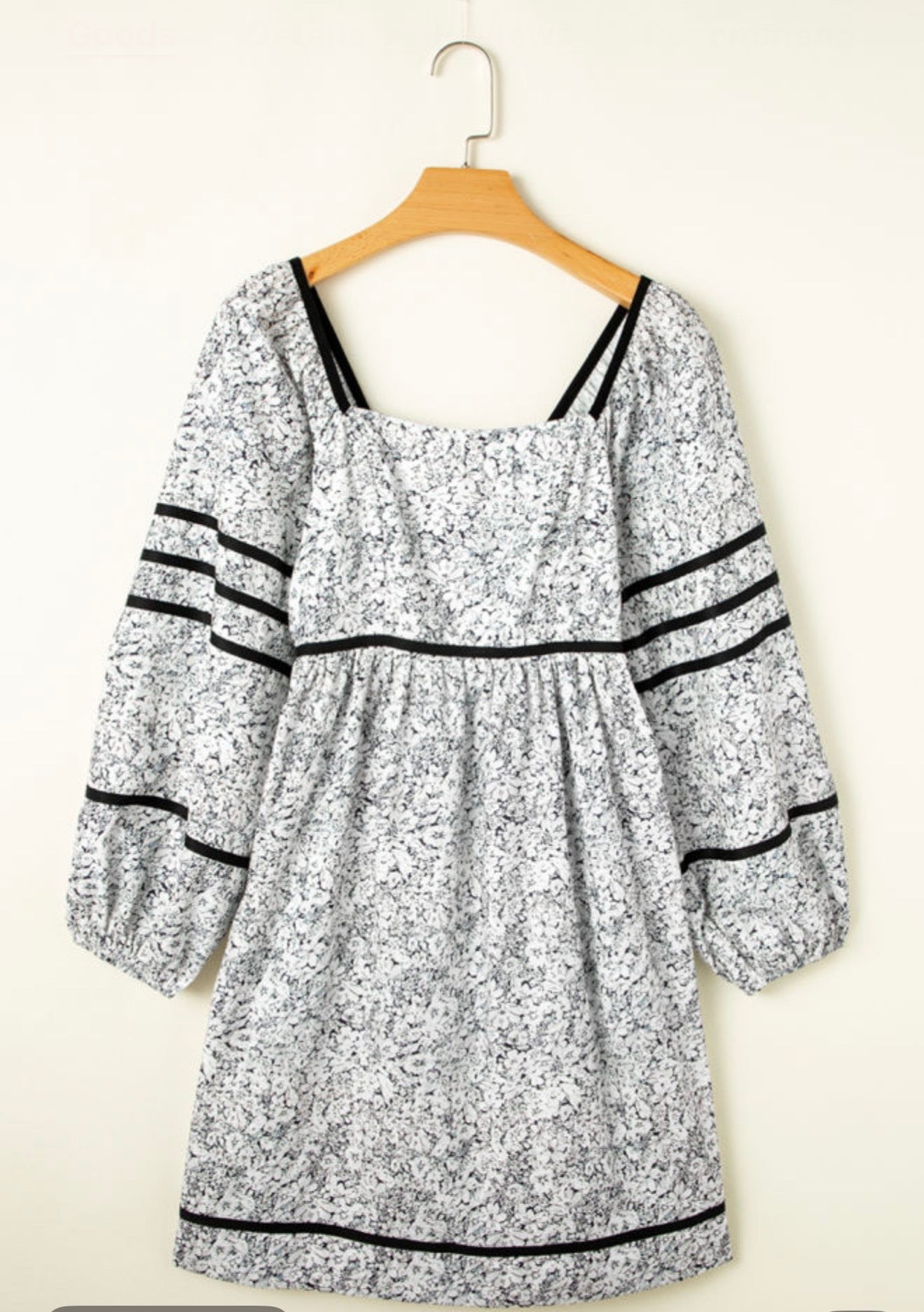 Black and White Tiny Flower Printed Dress