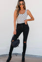 Black and White Checked Cropped Tank