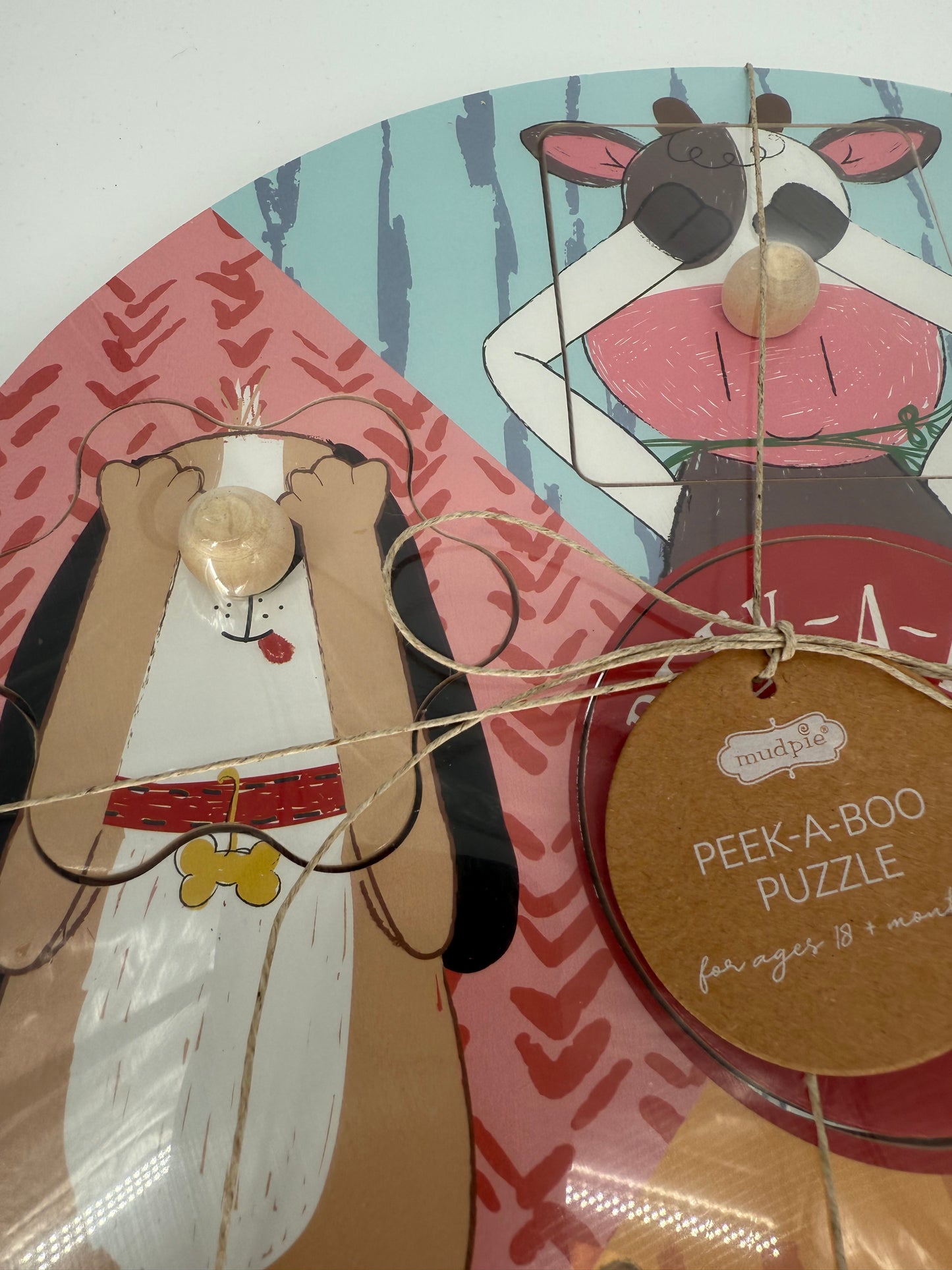 Wooden Puzzle with Peek A Boo theme by Mudpie