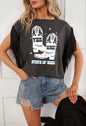 MLYH Yee Haw State of Mind Top with Eyelash Fringe Accents on the Cap Sleeves