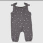 Baby Gray Heart Print Overall Romper