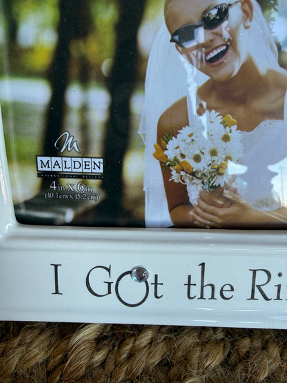BLM Bling Bling I Got The Ring 4x6 Ceramic Photo Frame with Rhinestone Detail