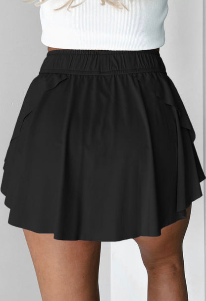 ML23 Black Athletic Skort with Drawstring Waist