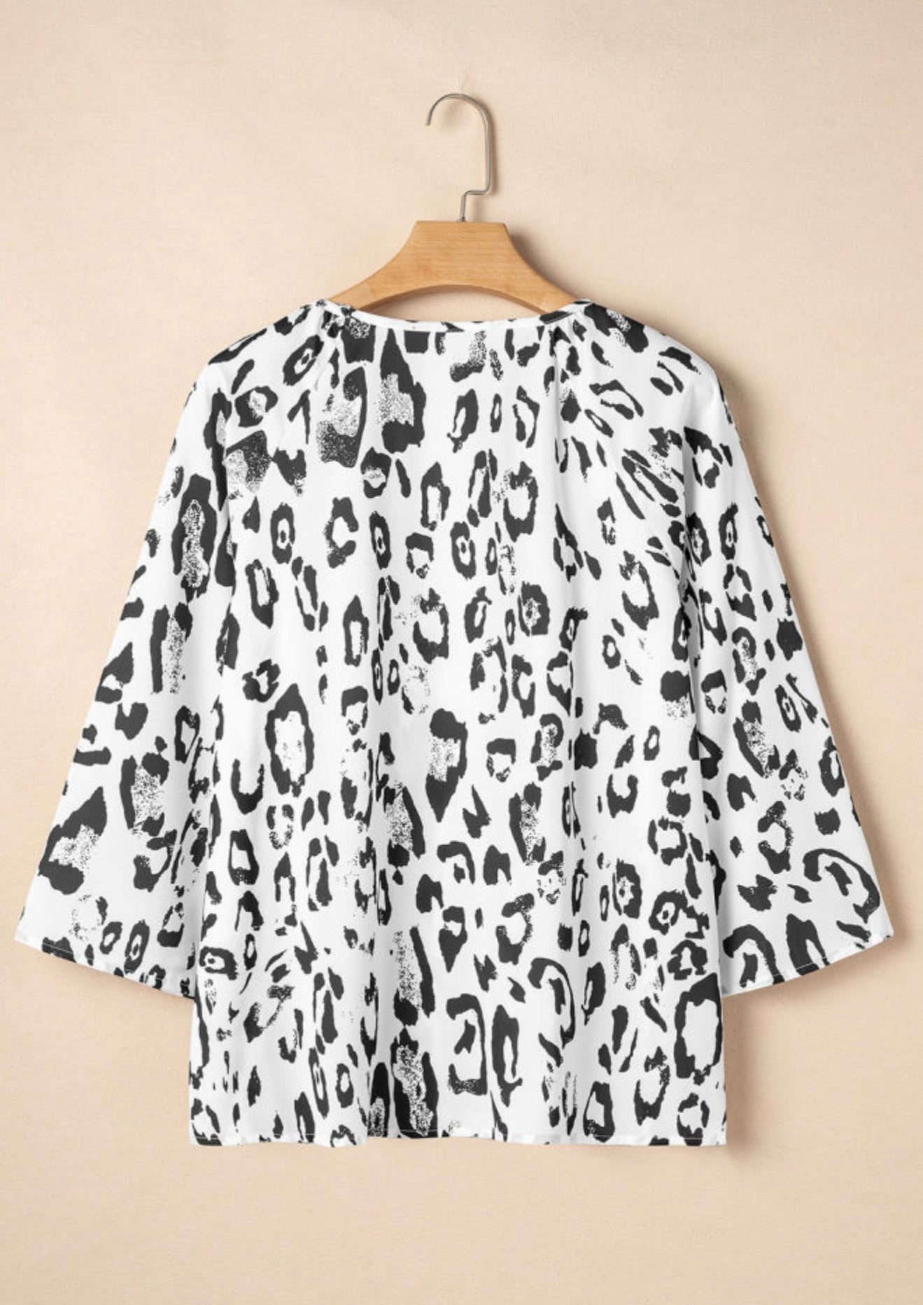 White Animal Print Blouse