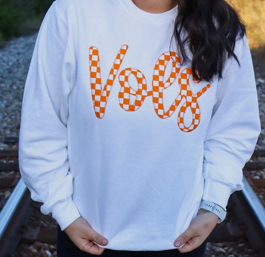 VOLS checker board appliqué sweatshirt