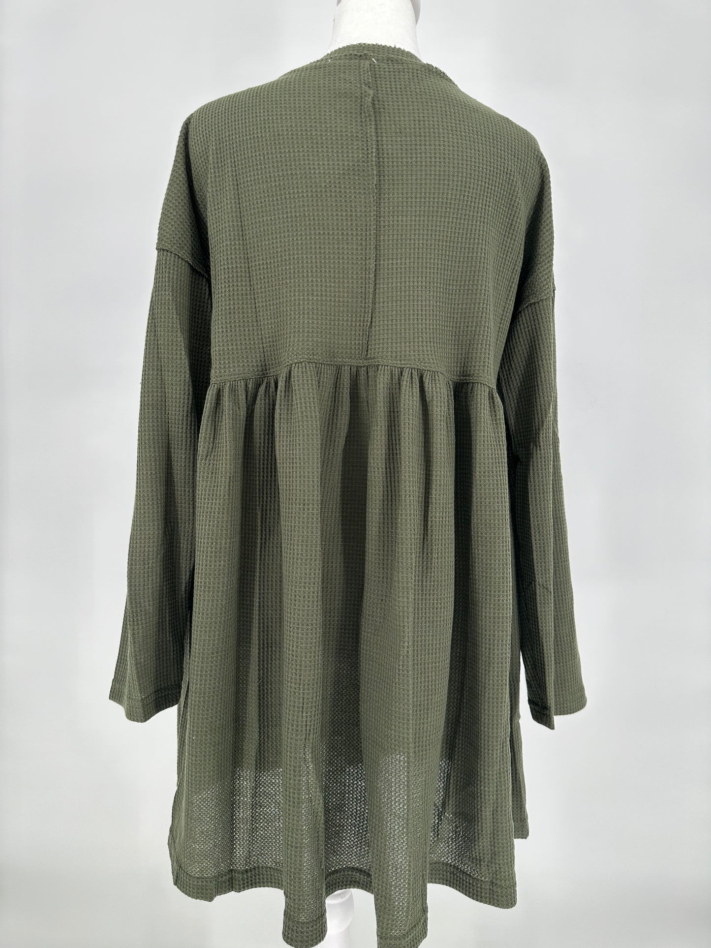 Umgee Olive Green Waffle Weave Dress