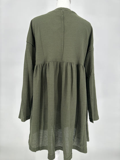 Umgee Olive Green Waffle Weave Dress