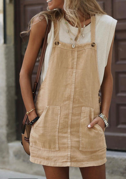 Beige Overall Style Jumper