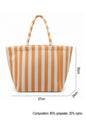 ML61 Orange and White Stripe Terry Cloth Large Tote Bag