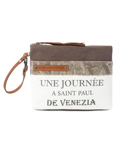 MY9 MYRA BRAND Journee Pouch with Wrist Strap and Zipper Closure