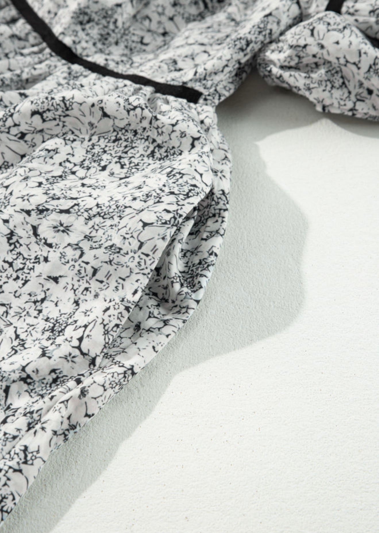 Black and White Tiny Flower Printed Dress
