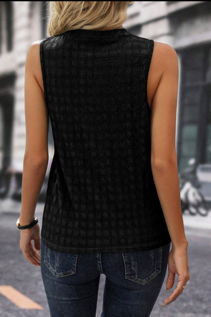 Black Split Neckline Style Blouse