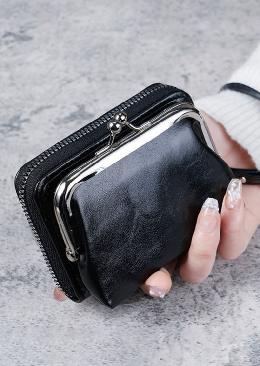Black Wallet with Snaps