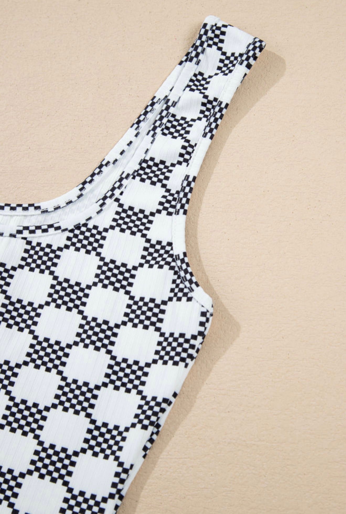 Black and White Checked Cropped Tank