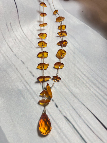 Burnt Orange Stone Necklace