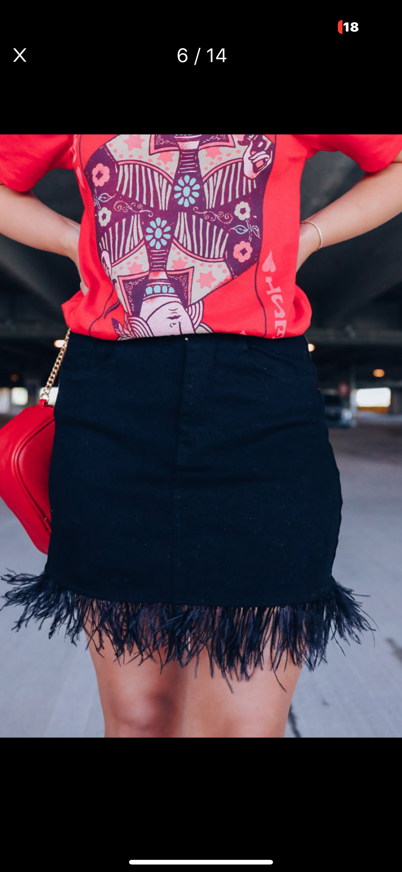 Black Mini Skirt with fun “feather” fringe