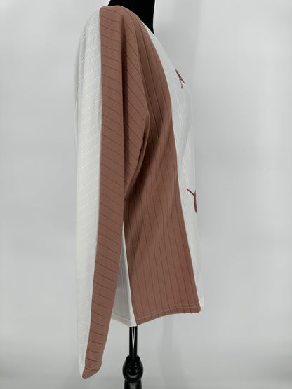 Fall Sequin Leaves Color Block Long Sleeve Top