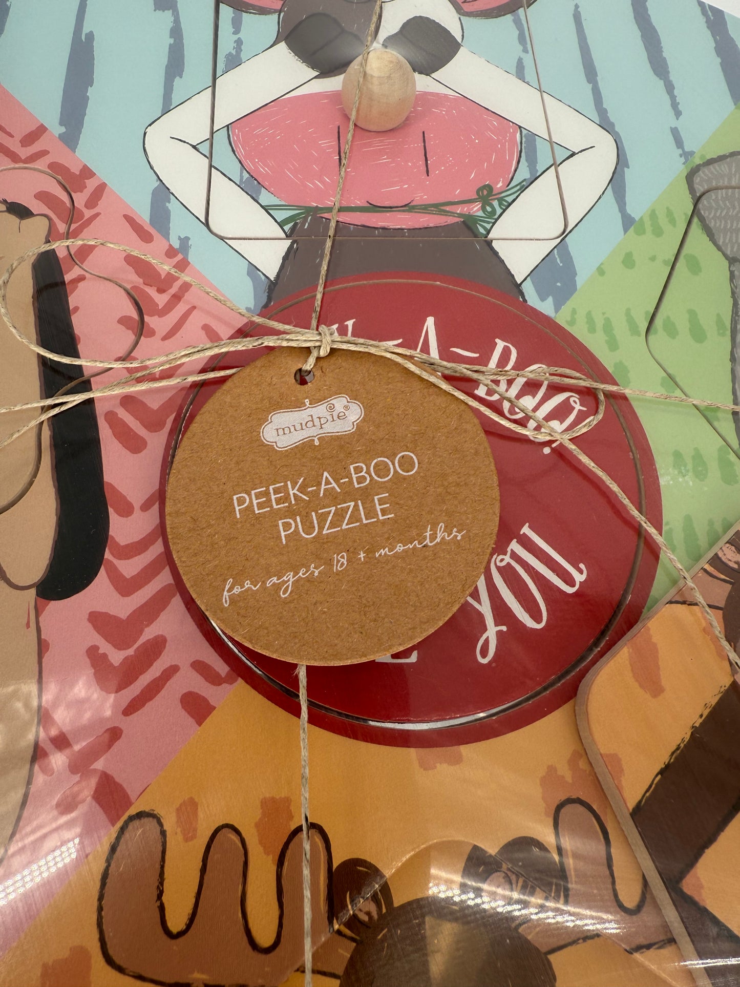 Wooden Puzzle with Peek A Boo theme by Mudpie