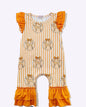 CCRJ Tennessee Striped Smokey Dog Romper with Ruffle Detail