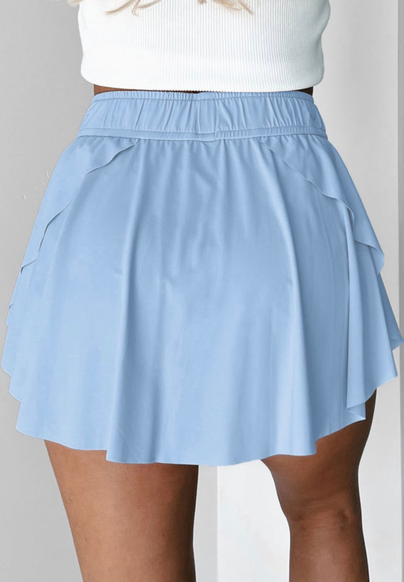 ML22 Light Blue Athletic Style Skort with Drawstring
