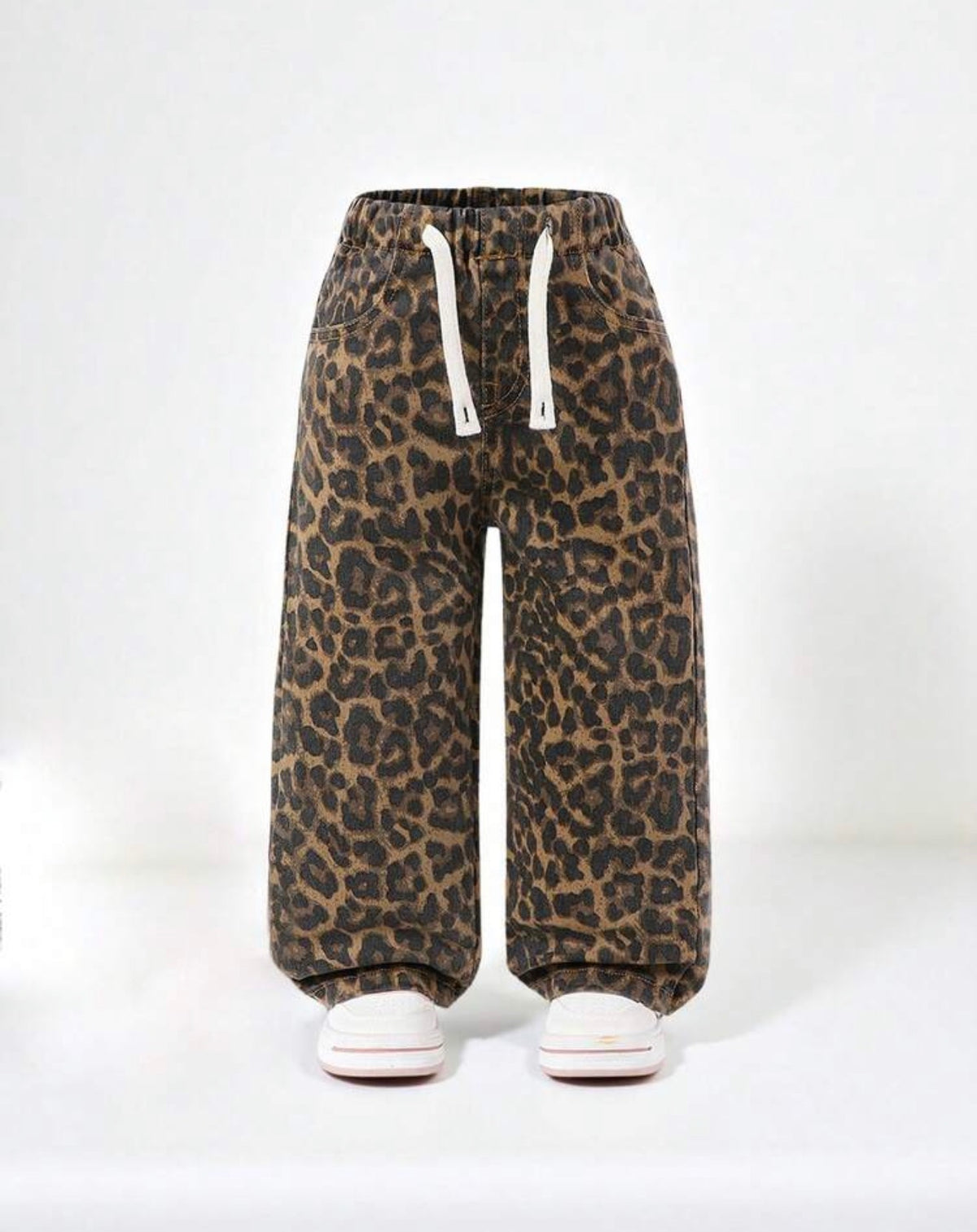 Ivy's Gifts & Boutique AP1 animal print jeans with elastic drawstring waist, front and back pockets, casual and stylish fit