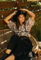 Umgee Taupe Toile Print Top