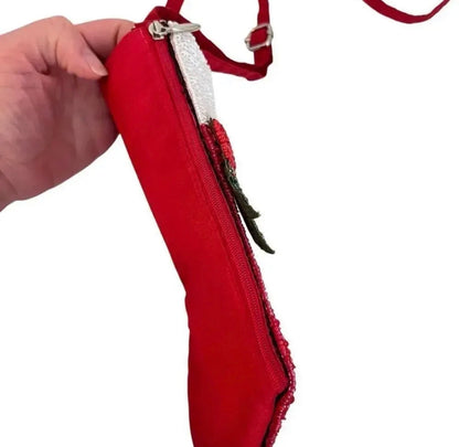 BST Beaded Zippered Stocking Purse with Wristlet and Shoulder Strap Great Size for Phone and Essential