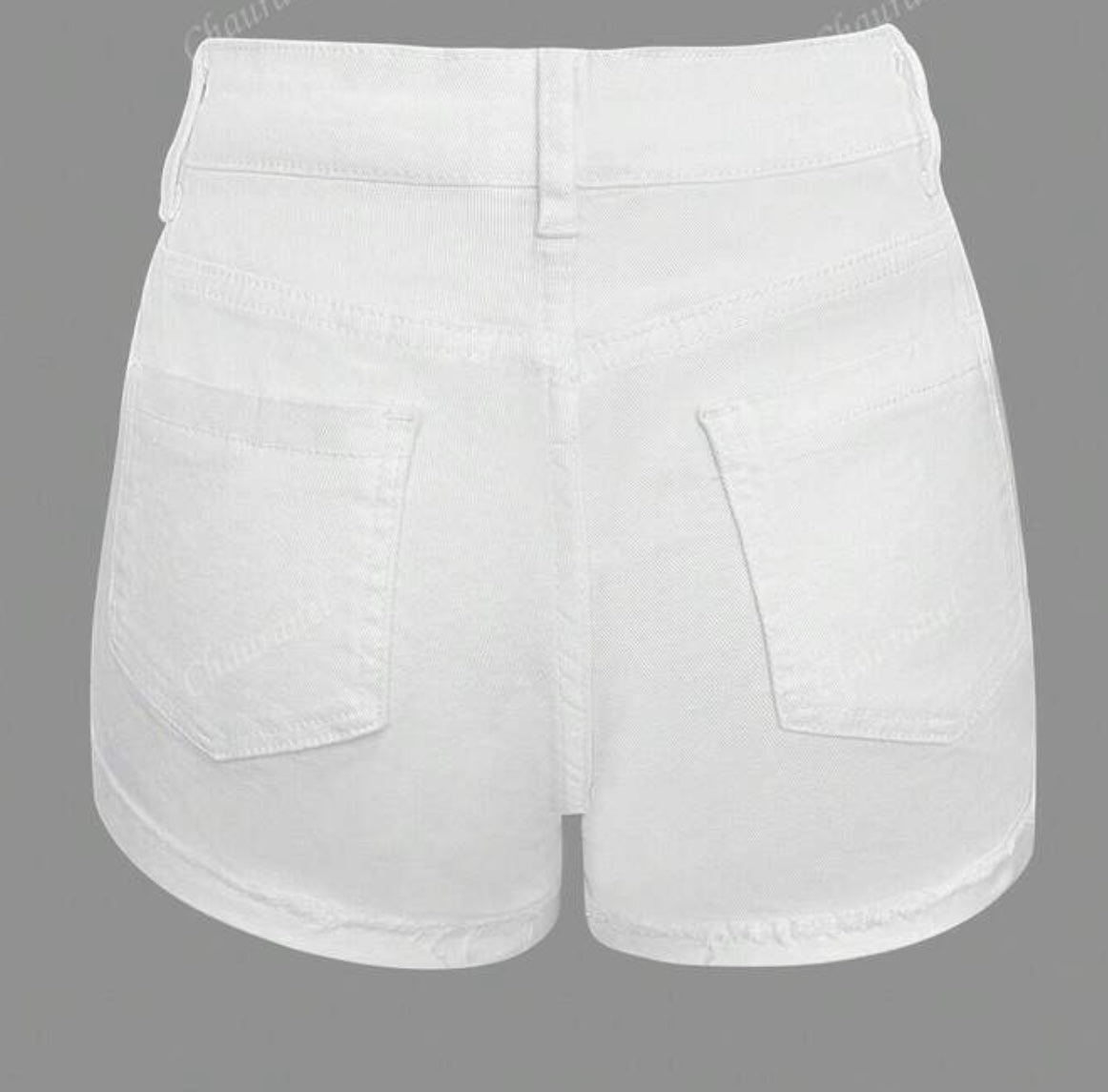 White Denim Slightly Distressed Shorts