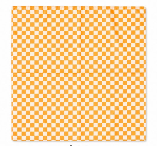 Orange and white checkered Gameday scarf by Ivy's Gifts & Boutique, featuring bold patterns perfect for supporting your team.