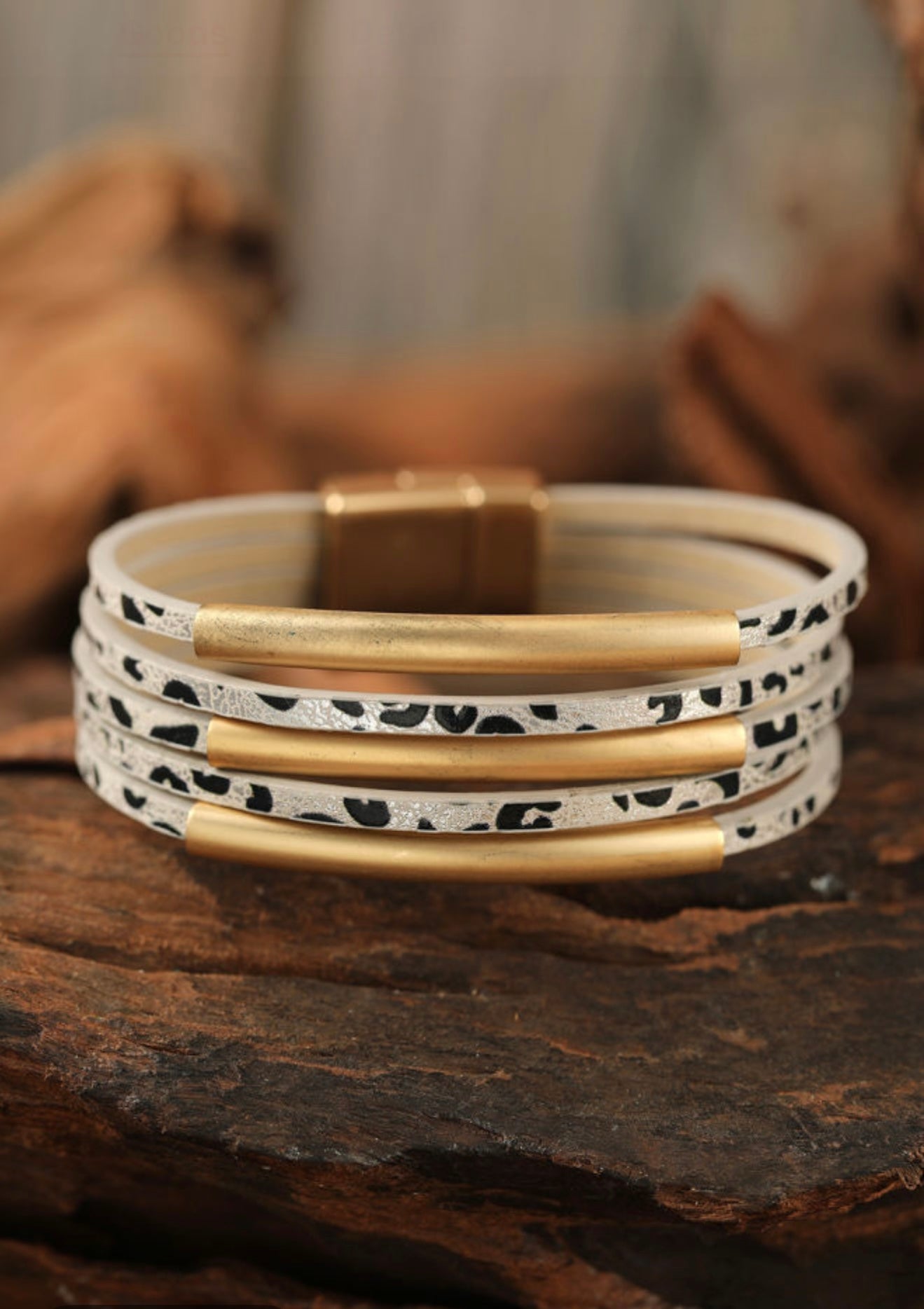Animal Print Bracelet with Magnetic Closure