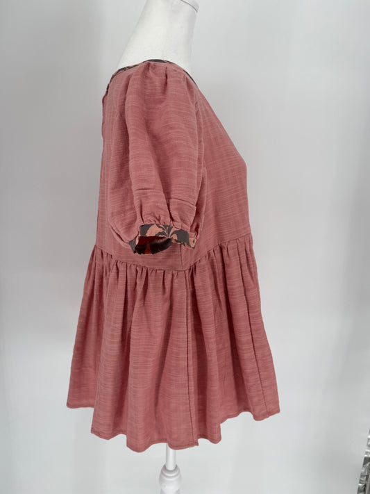 Umgee Mauve Top with Gray Contrast