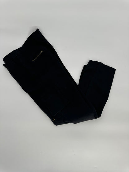 Black Cargo Pants with Zippered Back Pockets plus size