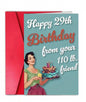 Happy 29th Birthday……(Blank inside) Greeting Card