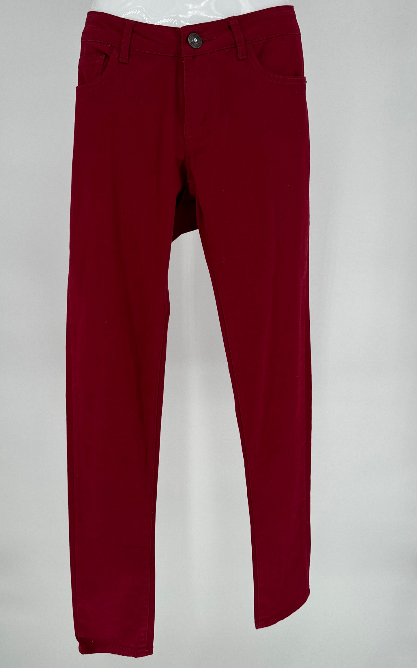 Burgundy Skinny Stretch Jeans