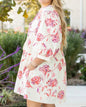 Ivory Dress with Pink and Purple Floral Print