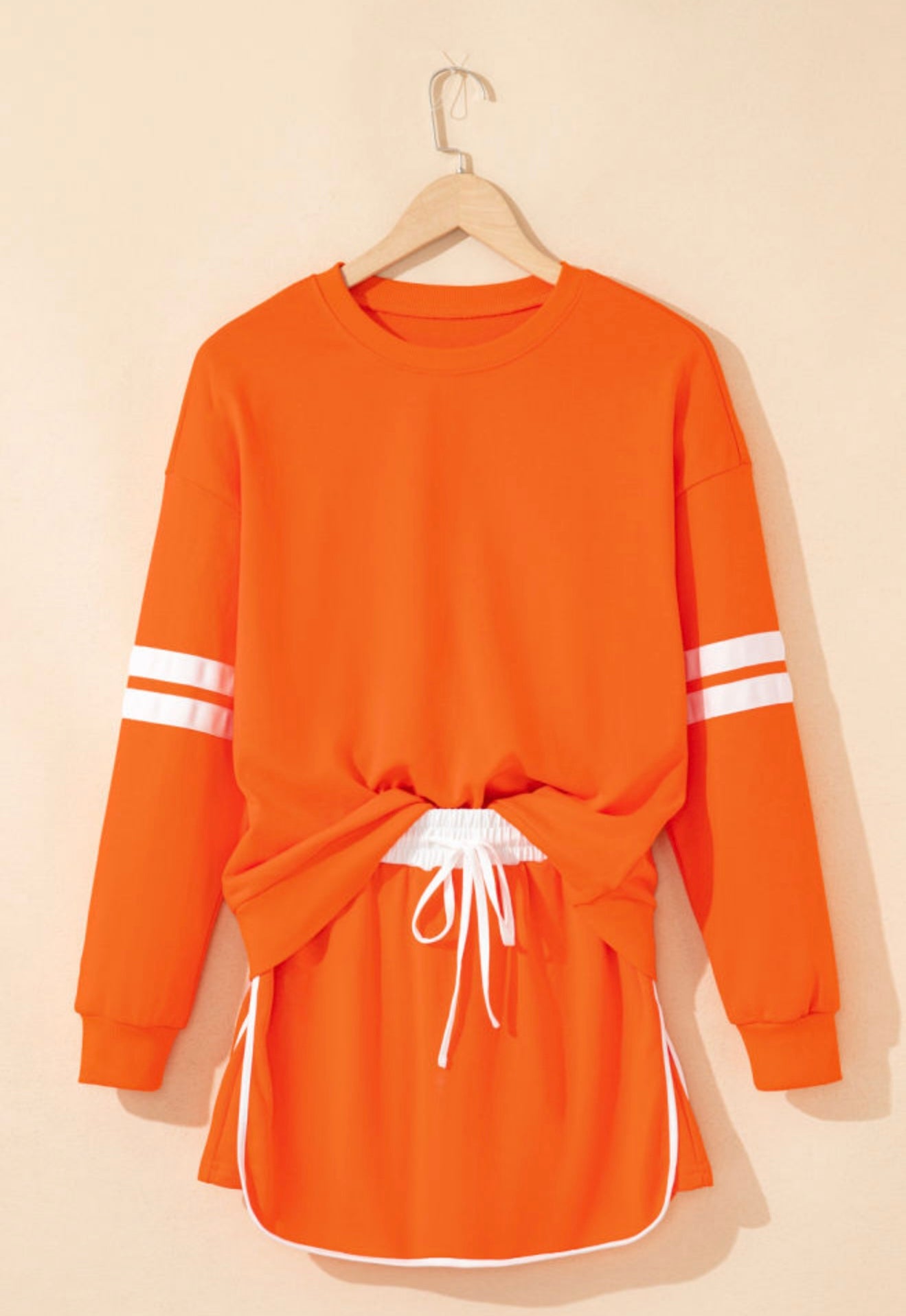 Orange and White Skort Set