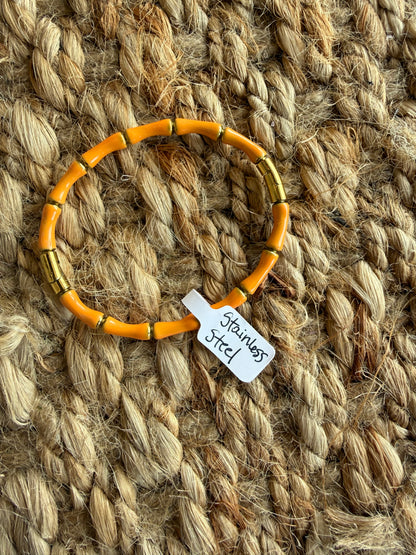 JA2 Stainless Steel Enamel Bangle Bracelets with Latch  for easy wear